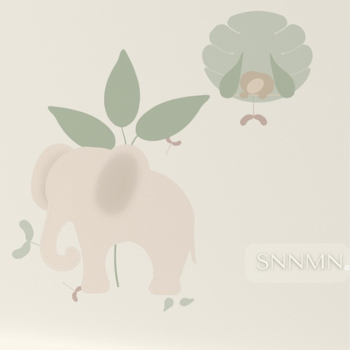 Nordic Lullaby Jungle-Jungle Calm Nursery Wallpaper Sample-design by SunnaMáni
